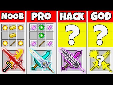 Minecraft: ABILITY EPIC MAGIC SWORD CRAFTING MUTANT MONSTER CHALLENGE - NOOB vs PRO vs HACKER vs GOD