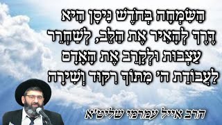 הרב אייל עמרמי - השמחה בחודש ניסן היא דרך להאיר את הלב, ולקרב את האדם לעבודת ה׳