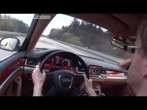 [50fps] 280 km/h 175 mph Audi A8L W12 2008 TOP SPEED German Autobahn (GPS -exact and limited)