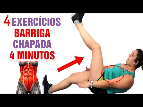 4 EXERCÍCIOS PARA TER BARRIGA CHAPADA E QUEIMAR GORDURA LOCALIZADA - 4 MIN ABDÔMEN CHAPADO