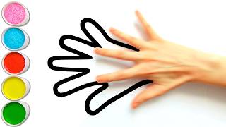 🖐️ Hand Trace, Paint & Decorate: A Colorful Pom-Pom Glove for Kids 🎨 Relaxing Art #444