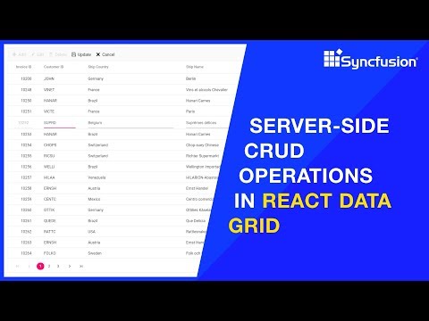 Perform Server Side Crud Operations in React Data Grid