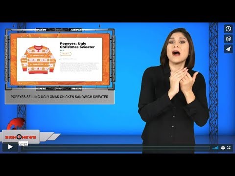 Popeyes selling Ugly Xmas Chicken Sandwich sweater (ASL - 12.11.19)