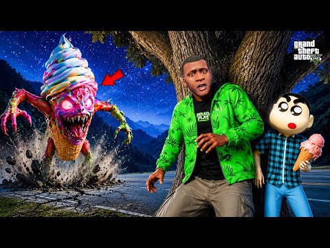 Franklin Found A Scary Ice Cream MONSTER in GTA 5