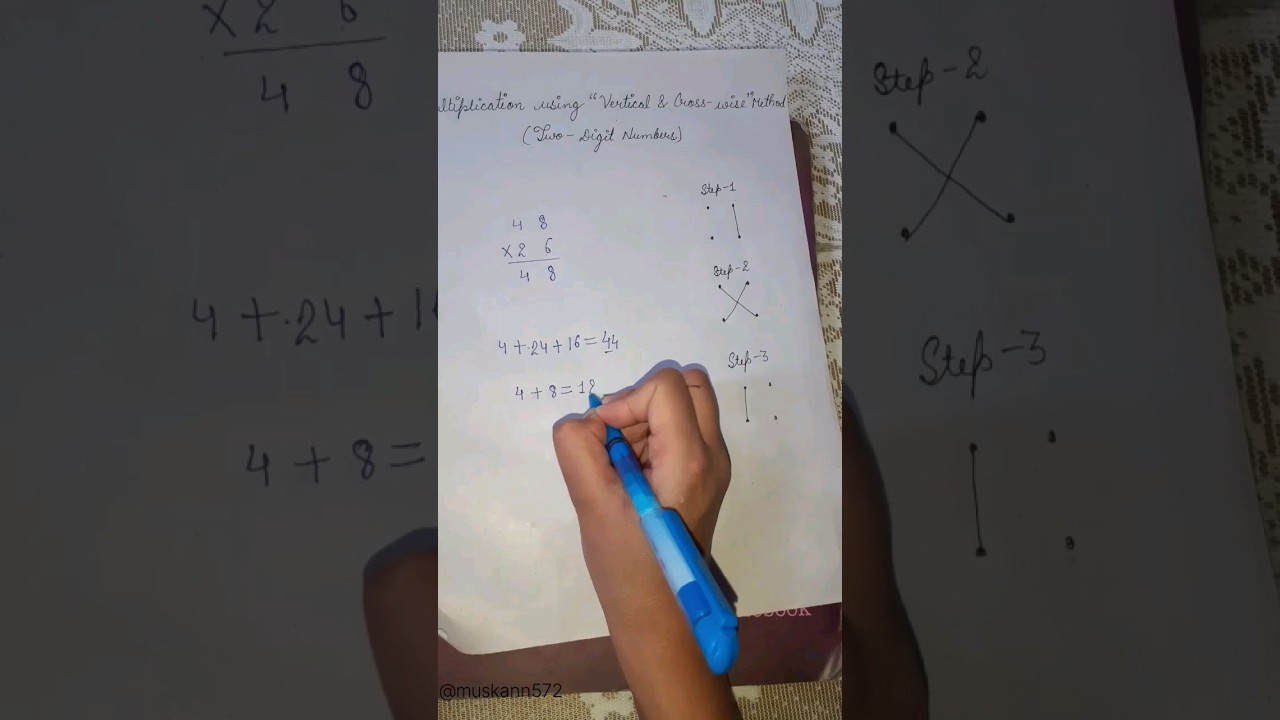 Multiplication Using Vertical and Crosswise Method (Two Digit Numbers )/Vedic Maths