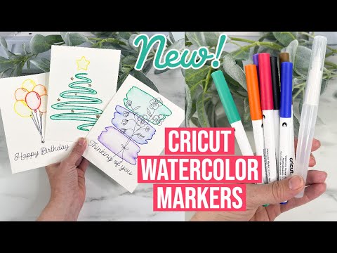 NEW CRICUT WATERCOLOR MARKERS AND BRUSH | WATERCOLOR CARDS