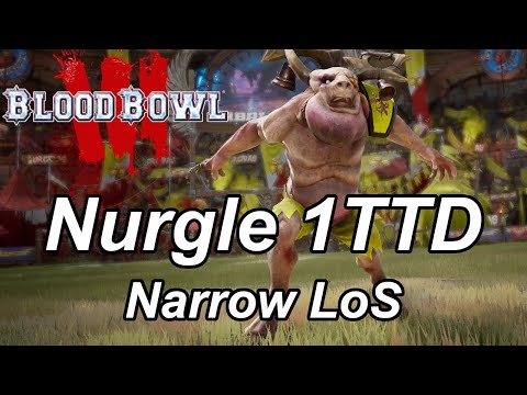 Blood Bowl 3 one turn touchdown: MA6 Nurgle, narrow LOS defence (11 players, 8 pushes)