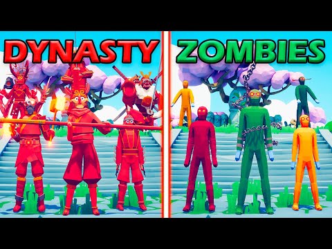 MEGA DYNASTY TEAM vs MEGA ZOMBIE TEAM - Totally Accurate Battle Simulator | TABS