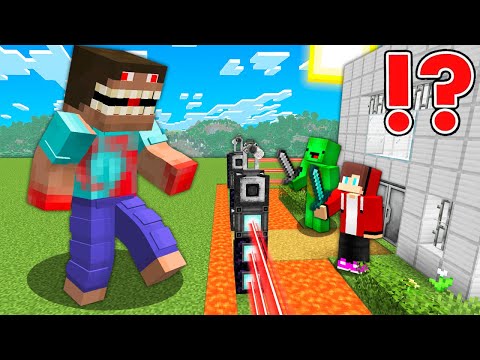 Giant Evil STEVE vs JJ and Mikey Security House Base - in Minecraft Challenge (Maizen Mizen Mazien)