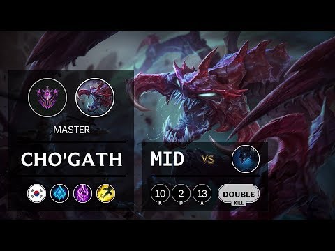 Cho'Gath Mid vs Nocturne - KR Master Patch 9.22