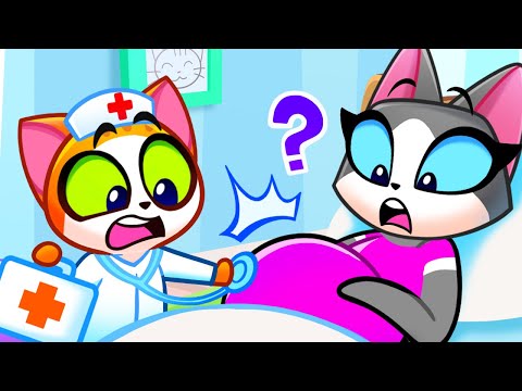 Cuidando a mamá embarazada🤱 Visita al doctor🏥 Juego de doctor 👨‍⚕️ Historias para niños de Purr-Purr
