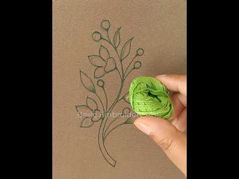 Cute Seasonal Flower blossom botanical tree basic hand embroidery design for decorative hoop art