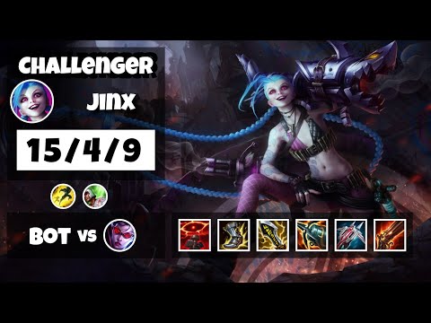 Jinx Bot Lane 11.6 Challenger Gameplay Replay S11 (15/4/9) - EU