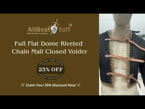 Watch YouTube Video for Aluminum Full Flat Dome Riveted Chain Mail Closed Voider