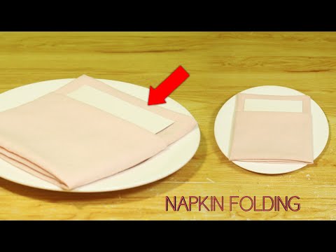 POCKET TABLE NAPKIN FOLDING PUT MENU INSIDE