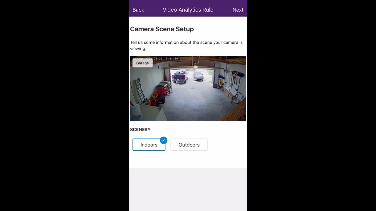 Creating video analytics rules for V523 indoor camera