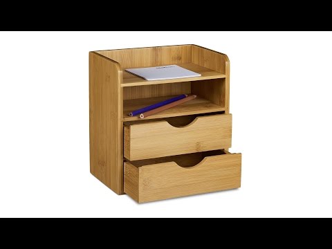 Schreibtisch-Organizer Bambus Schubladen Braun - Bambus - 20 x 21 x 13 cm