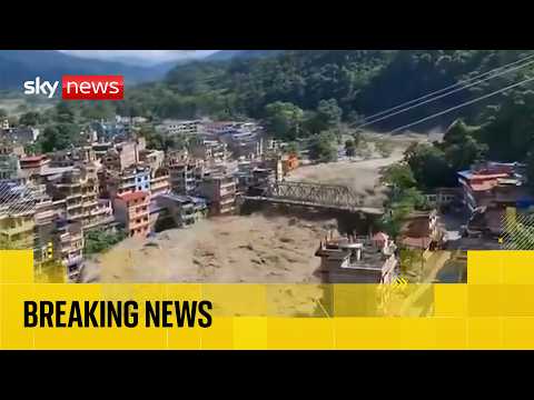 Hundreds killed and buildings swept away after flash floods in Nepal and Tibet