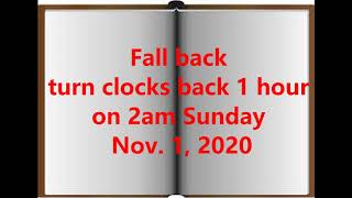 Fall Back Clock 11/1/2020