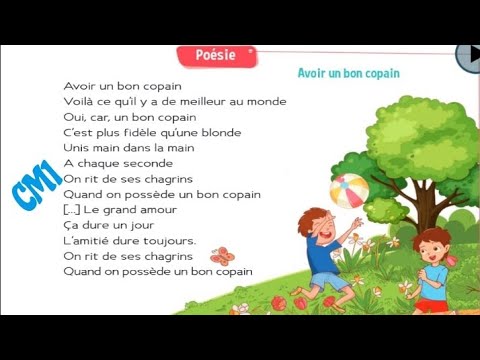 poésie : avoir un bon coupin / unité 1 : vive l'amitié / trésor des mots / cm1