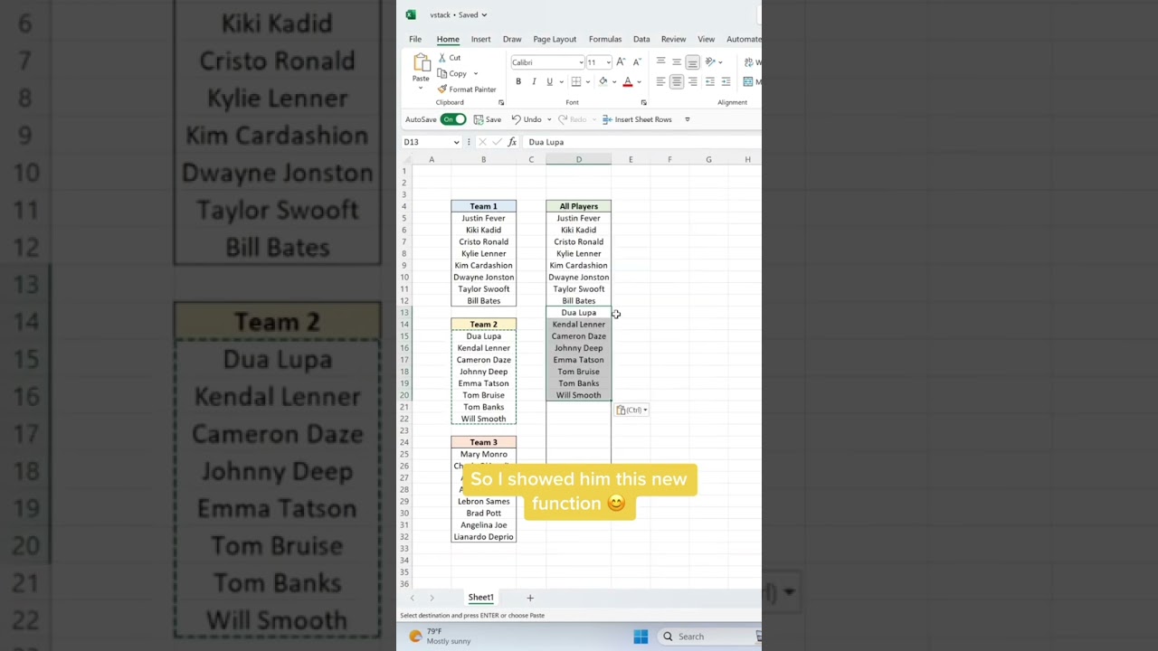 How to (v)stack arrays with this new function. 🤓 #excel #sheets