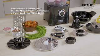 IDEALIFE Electric Food Processor IL-222 Penggiling Pemulat Listrik Chopper 2.1L