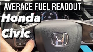 How do you get the average fuel efficiency readout on a Honda Civic #hondacivic #fuelefficiency