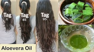 Hausgemachtes Aloevera Haaröl für doppeltes Haarwachstum, lange Haare und kein Haarausfall!