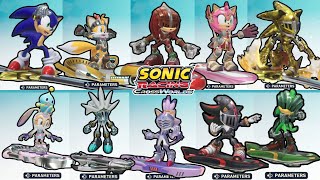 ALL CHARACTERS WITH BLACK KNIGHT OUTFITS SONIC RACING CROSSWORLDS 4K at