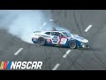 Chase Elliott gets loose, spins racing Daniel Suárez at Charlotte.
