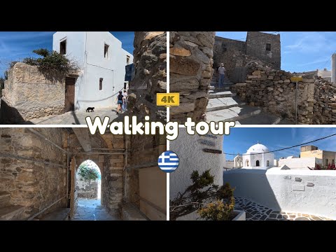 Chora, Naxos Island, Greece 🇬🇷| Old Town & Venetian Castle Walking Tour [4k]