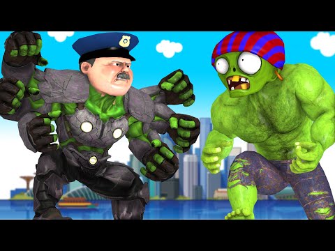 Brave Police transform PoliceHulk vs Giant Zombie rescue Nick Love Tani - Scary Teacher 3D Story