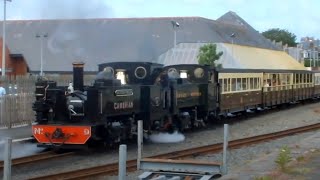preview picture of video 'No. 8 Llywelyn and No. 9 Prince of Wales leave Aberystwyth on 19th June '14'