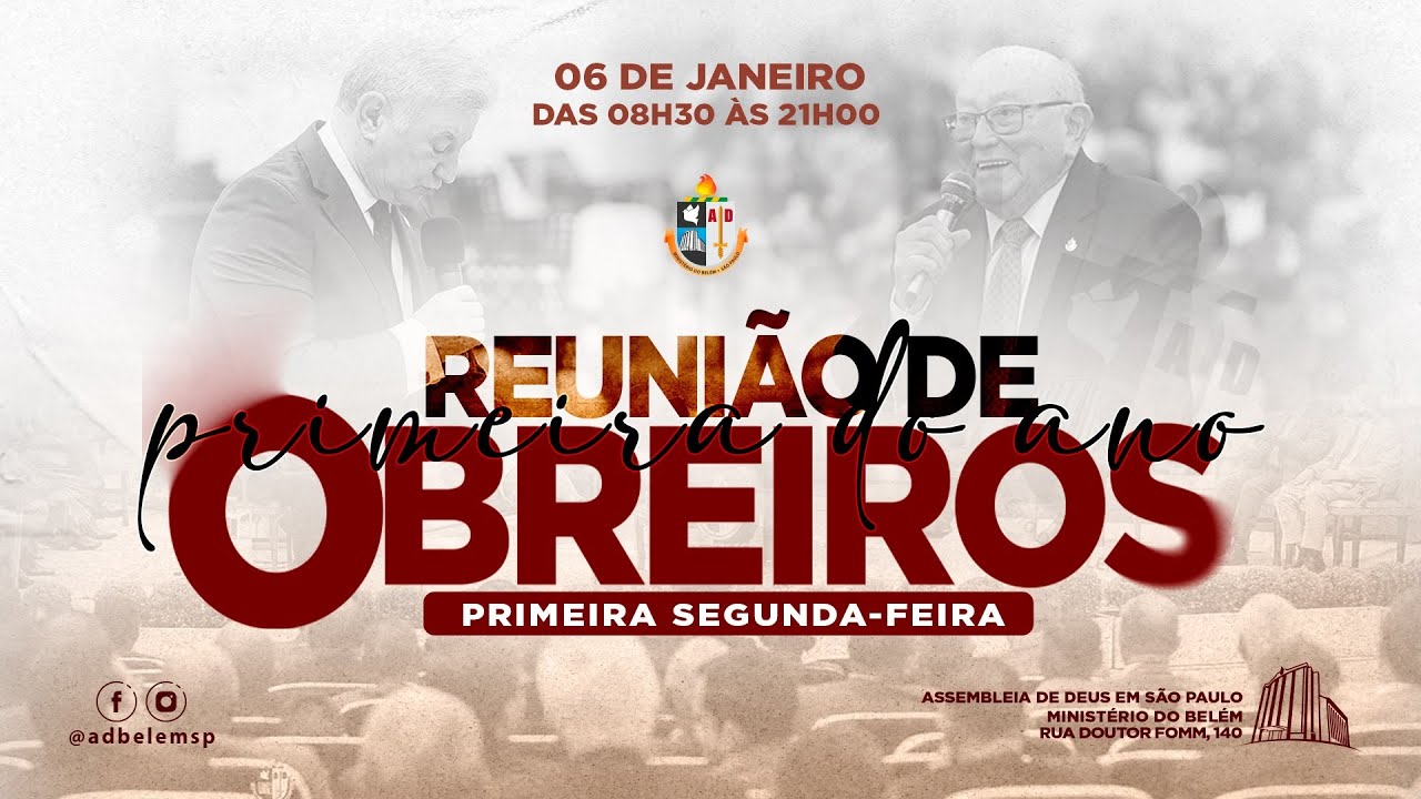 REUNIÃO GERAL DE OBREIROS  | 06/01/2025 | TARDE |  TV AD BELÉM