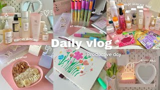 Daily vlog🌷Korean Skincare Haul, Groceries shopping, Aesthetic vlog🎀Arrtx Unboxing🩰