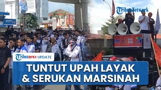 Kantor Sementara DPRD Sulsel Dikepung Ratusan Buruh FSPMI: Buruh Berhak atas Upah yang Layak!