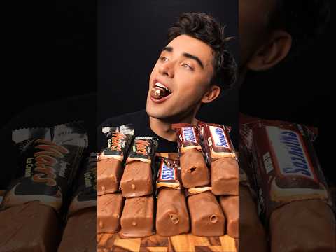 I’ll just eat one ICE CREAM 🤤 Snickers Mars Twix Bounty Chocolate ASMR