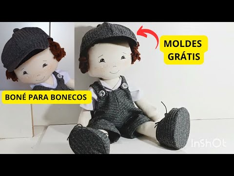 Boné para Bonecas de pano-moldes gratis #costura #bonecas