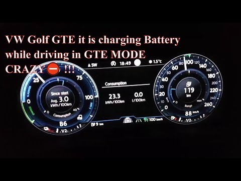 VW Golf 7 GTE it is charging Battery while driving in GTE MODE- CRAZY⛔ !!!