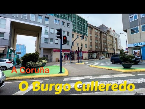 4K Summer walk 😎 Morning in O Burgo Culleredo. Streets and people.