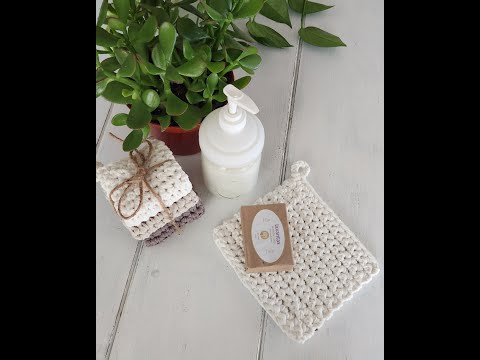 Crochet farmhouse dishcloth.15 Minute project.