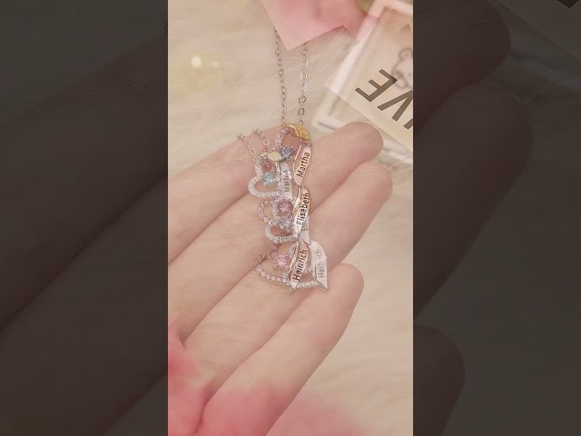 Vídeo relacionado con Easycosy Collar Personalizado con Nombre Grabado, Colgante de Corazón con Piedras de Nacimiento, Collar de Mujer en Plata 925, Regalos San Valentin para Mama, Mujer, Pareja, Amigo, Hombre, Niños