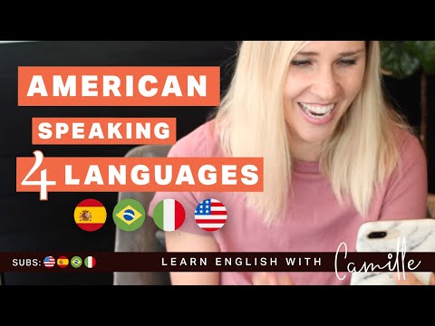 American speaking 4 languages - Learn English with Camille