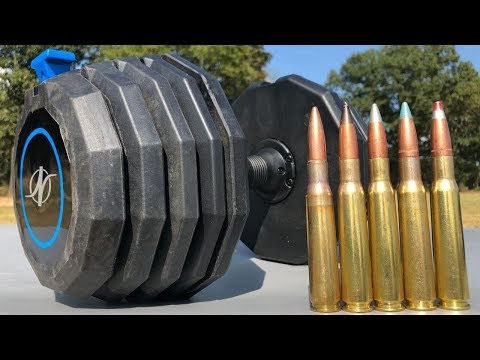 50 BMG vs Adjustable Dumbbell 💪