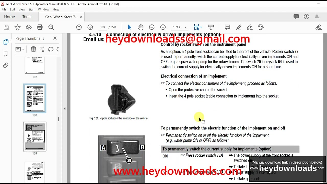 Gehl 721 Wheel Loader Operator’s Manual(909885) - PDF DOWNLOAD