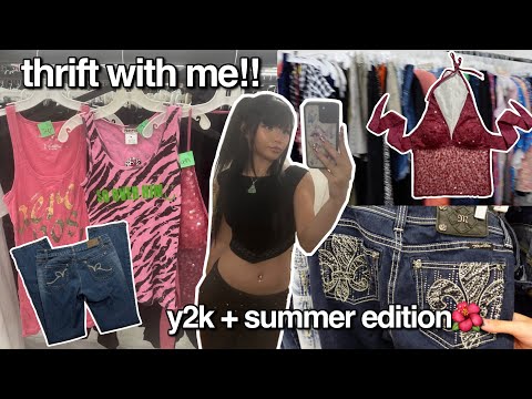 THRIFT WITH ME VLOG!! Y2K + SUMMER EDITION