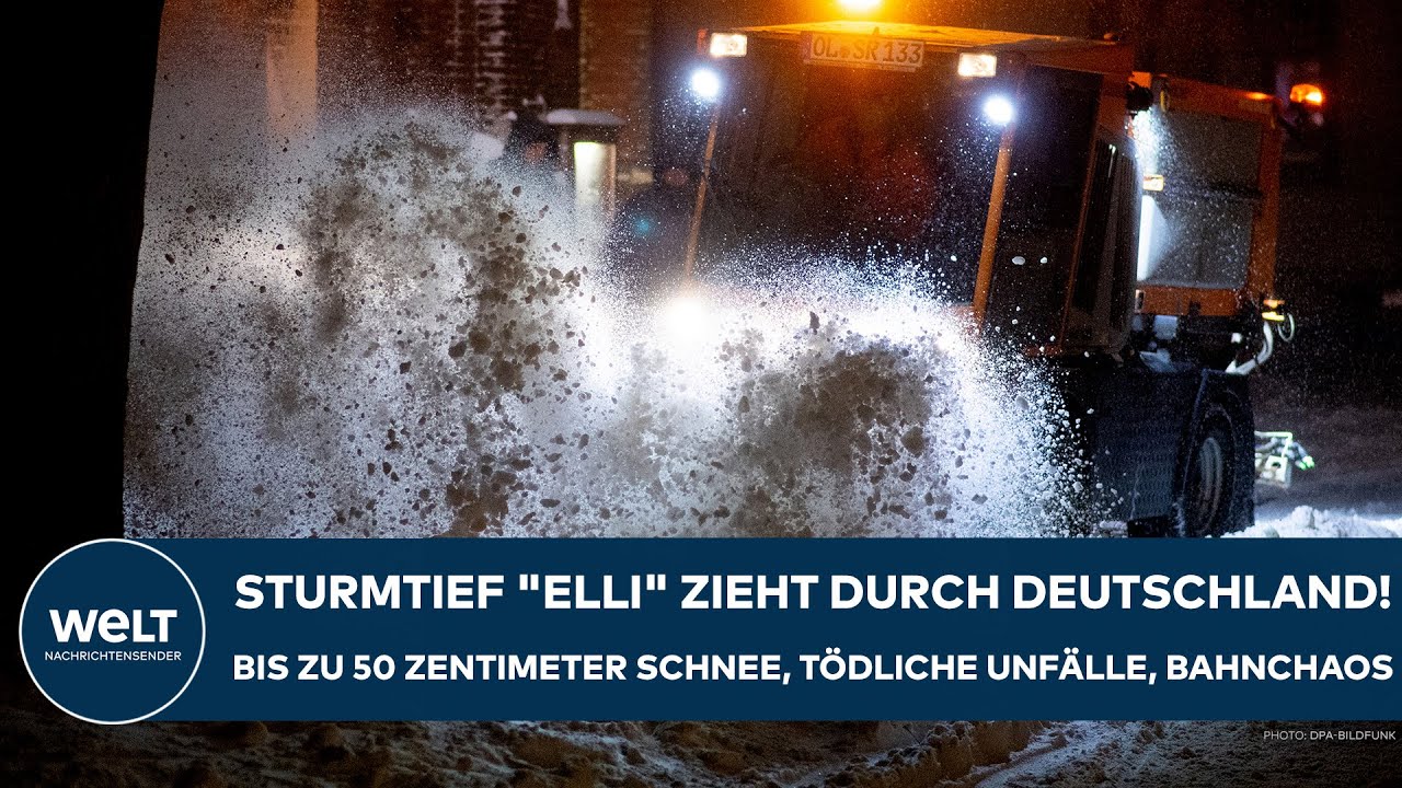 DEUTSCHLAND: Sturmtief "Elli" wütet! Bis zu 50 Zentimeter Schnee, tödliche Unfälle und Bahnchaos!