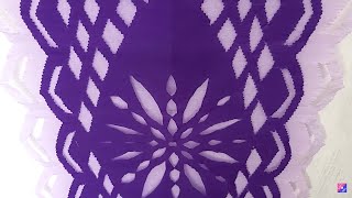 Papel picado de 4 rombos con crepe