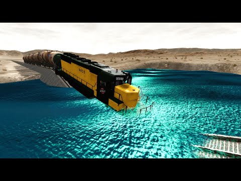 Train Vs Deep Water Crashes | Ep - 004 | BeamNG.Drive | BeamNG High Speed