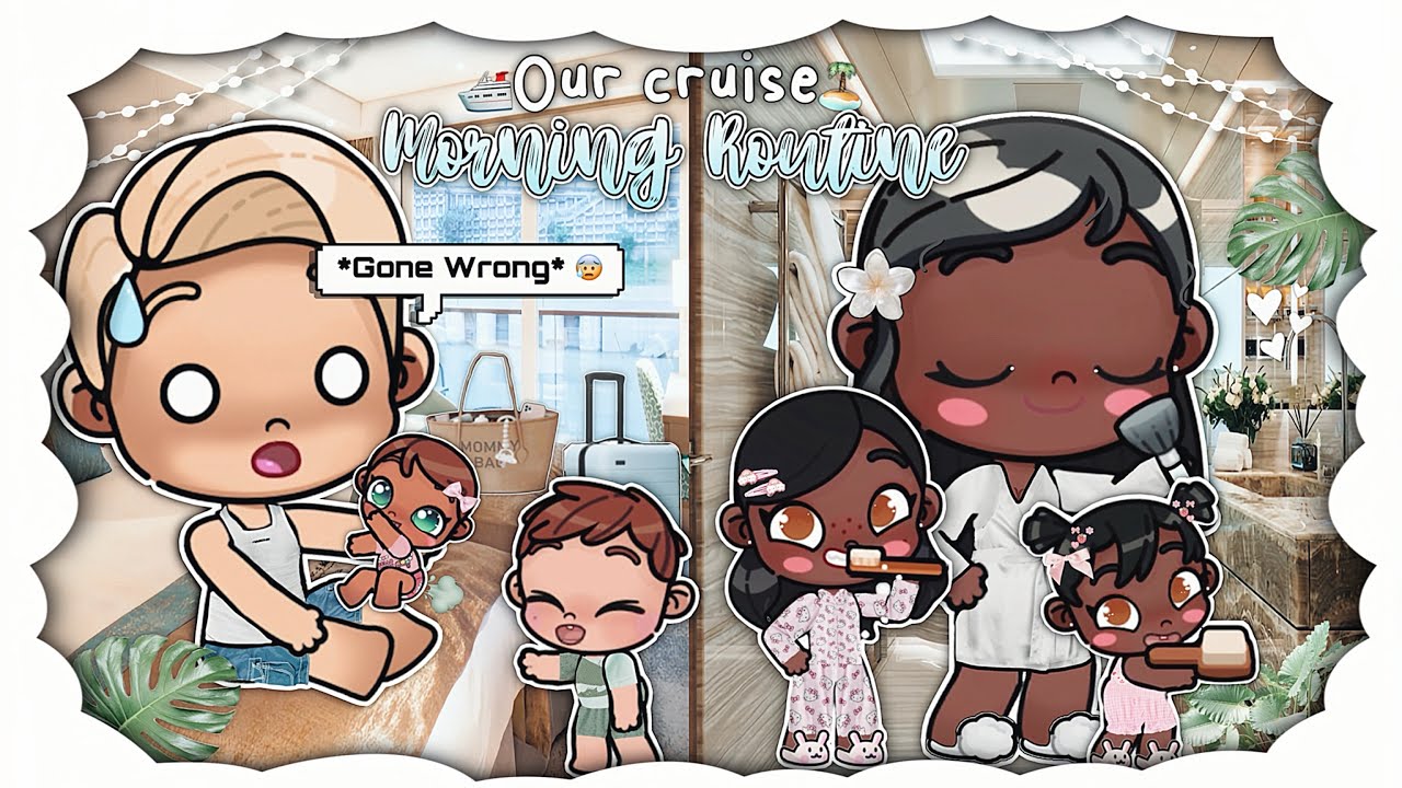Our morning routine on A CRUISE! 🛳️🌴 *Aesthetic* 🥥 || *With Voice* 🔊 || Avatar World 🌎